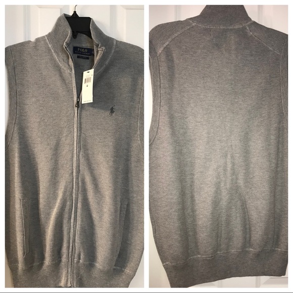 🆕 Ralph Lauren Polo Cotton Full Zip Sweater Vest